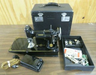 Vintage 1937 Singer 221 - 1 Featherweight Sewing Machine,  Af074946 - Parts/repair