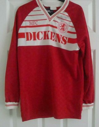 Middlesbrough / Boro Vintage 1987/88 Dickens Long Sleeved Football Shirt S38/ 40