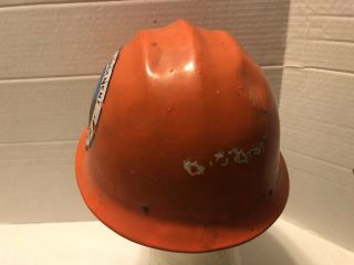 Vintage Bullard Aluminum 502 Hard Hat Orange Outside Green Inside 5