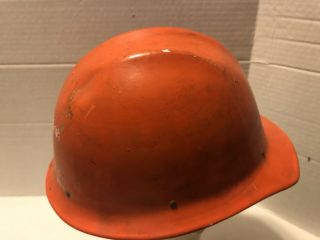 Vintage Bullard Aluminum 502 Hard Hat Orange Outside Green Inside 6