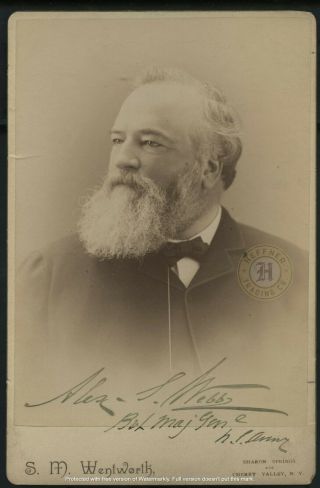 Vintage Civil War Union General: Alexander Webb Signed Cabinet Card Photo C 1900