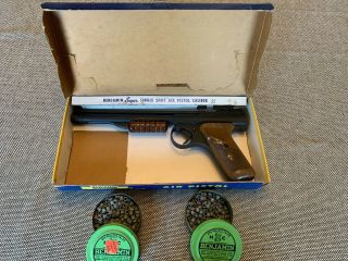 Vintage Benjamin Pump Air Pistol.  22 Caliber Model 132 W/original Box And Papers