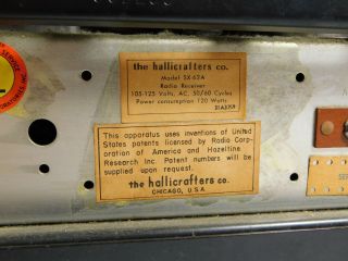 Hallicrafters SX - 62A Vintage Ham Radio Receiver w/ FM (powers up,  looks good) 6