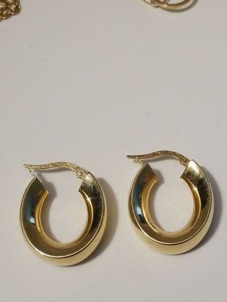 Vintage Hoop Earrings 18kt Yellow Gold Milor Italy 750.  80s