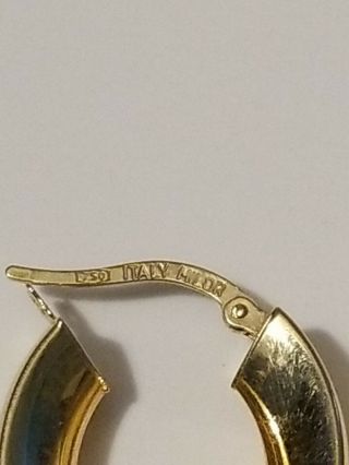 Vintage Hoop Earrings 18kt Yellow Gold milor ITALY 750.  80s 2
