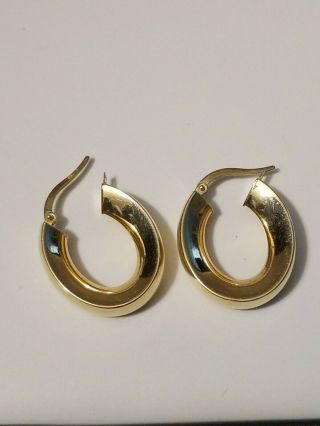 Vintage Hoop Earrings 18kt Yellow Gold milor ITALY 750.  80s 4