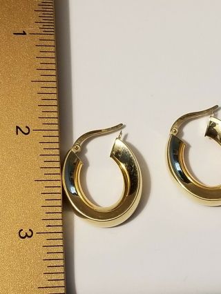 Vintage Hoop Earrings 18kt Yellow Gold milor ITALY 750.  80s 6