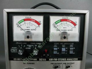 Vintage Sencore Model SG165 AM FM Stereo Analyzer Test Leads 50/60Hz NR 2