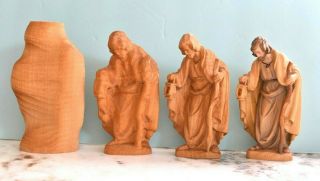 4 Vintage Anri Bernardi 6 " Joseph Nativity Wood Stages Progression Figure Italy