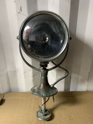 Vintage One Mile Ray Marine Spotlight,  Search Light,  Model 733,  Chromed Brass 2