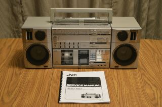 Vintage Jvc Pc - 55 Am Fm Sw Portable Stereo Cassette Recorder Boombox
