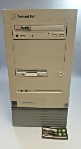 Vintage Packard Bell Mulitmedia S618 Desktop W/ Intel Pentium Mmx @ 233mhz Cpu