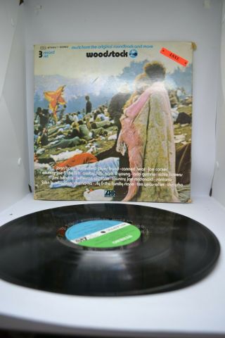 1970 Woodstock Mt9065 3 Lp Set - Nippon Grammophone.  Japan - Nm