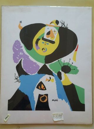 Lithograph Joan Miro Vintage Color Signed In Plate