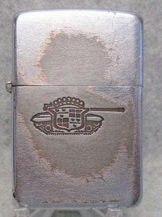 Vintage Zippo Windproof Advertising Lighter Cadillac Tanks Wwii 1940 - 1945 Rare