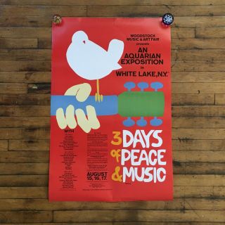 Vintage 1969 Woodstock Music & Art Fair Poster By Arnold Skolnick
