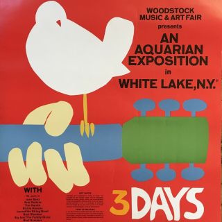 Vintage 1969 Woodstock Music & Art Fair Poster by Arnold Skolnick 3