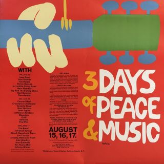 Vintage 1969 Woodstock Music & Art Fair Poster by Arnold Skolnick 4