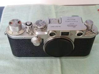 Vintage Leica Iiif Camera Body W/ Case 1952 Black Dial