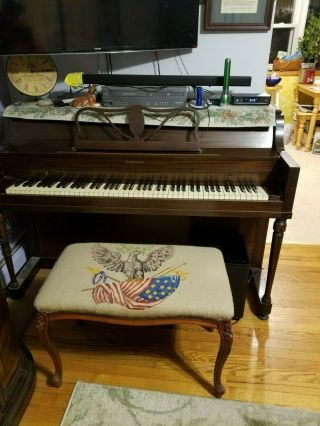 Schomacker Brand Upright Piano With vintage bench 2