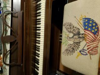 Schomacker Brand Upright Piano With vintage bench 5