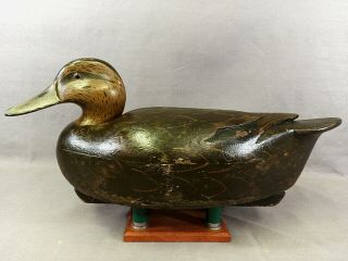 Neat Vintage Black Duck Decoy By Turk Libensperger - Delaware River Carver Nj Pa