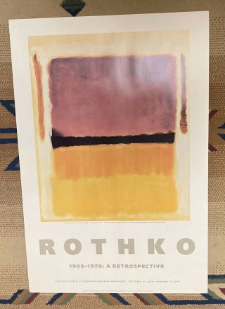 Mark Rothko Rare Vtg 1978 1979 Painting Print Iconic Guggenheim Museum Poster