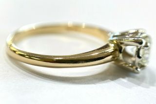 Vintage Estate 14K Gold 0.  45 CT Diamond Solitaire Engagement Ring - Size 6,  2.  4g 5