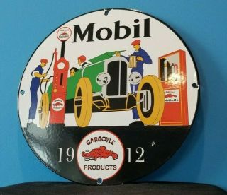 Vintage Mobil Gasoline Porcelain Gas Auto Motor Oil Service Station Pump Sign