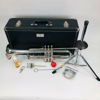 Bach Mercedes Ii Usa Silver Trumpet,  Bach 7c Mouthpiece And Hard Case Vintage