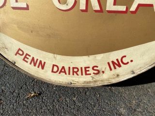 LARGE Vintage MITCHELL’S PENSUPREME ICE CREAM SIGN 1940 ' s Double Can 5