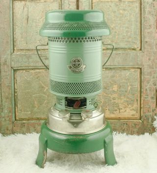 Vintage Ditmar Enamelware Kerosene Oil Heater Stove Burner Cooker Green Enamel