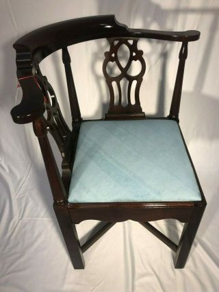 Hickory Chair Mahogany Vintage Chippendale Corner Chair 2