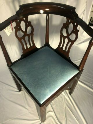 Hickory Chair Mahogany Vintage Chippendale Corner Chair 5