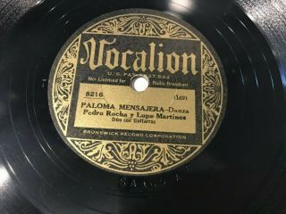 Pedro Rocha Y Lupe Martinez (pre War Latin) Paloma Mensajera / Una Noche Serena