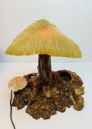 Vintage Coral Mushroom Gilbert Lamp Mcm Trippy Psychedelic Table Lamp -