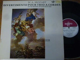 Trio Pasquier / Mozart Divertimento K 563 / Erato Ste 50 213