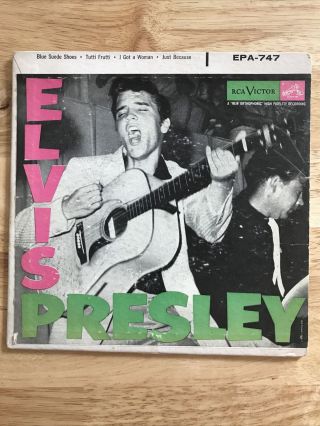 Elvis Presley Blue Suede Shoes 7” 45 RPM EP RCA VICTOR EPA - 747 With Back Ads 2