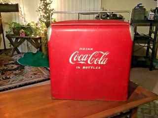 Vintage 1950’s Coca - Cola Cooler - Drink Coca - Cola In Bottles - By Acton Mfg Co.