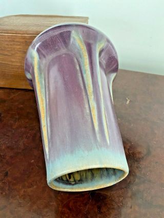 Antique Vintage Fulper Pottery Buttress Vase - Arts & Crafts Style Great Glaze 3