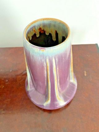 Antique Vintage Fulper Pottery Buttress Vase - Arts & Crafts Style Great Glaze 4