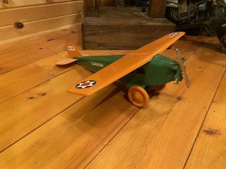 Vtg Steelcraft Army Scout Plane Nx107 Pressed Steel Airplane