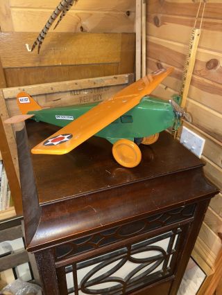 VTG STEELCRAFT ARMY SCOUT PLANE NX107 Pressed Steel Airplane 4