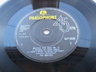 The Beatles No 2 1964 Parlophone Gep 8938 1990s Southall Press