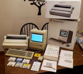 Vintage Apple Macintosh Mac Plus Computer,  Image Writer Ii,  Games And More