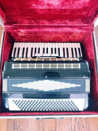 Camerano Vintage Italian Made 120 Bass Key Accordion L749/29 W/original Case