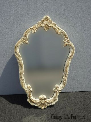 Vintage French Country Shabby Chic White & Gold Wall Mantle Mirror