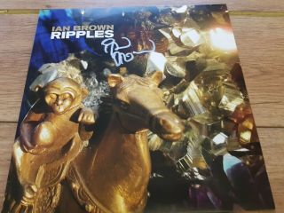 Ian Brown " Ripples " Lp Limited Edition White Vinyl 2019 Nm Signed Sleeve