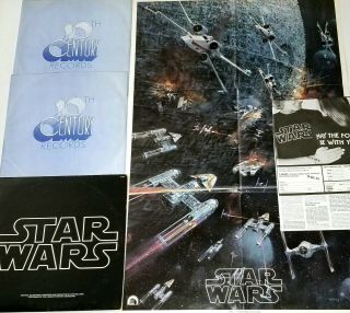 Star Wars 2 Lp W Poster 1977 20th Century Fox Records Gf Vinyl John Williams Vtg