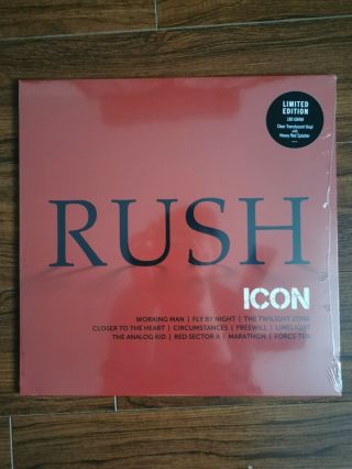 Rush - Icon Vinyl 180g - Clear Translucent With Heavy Red Splatter Still